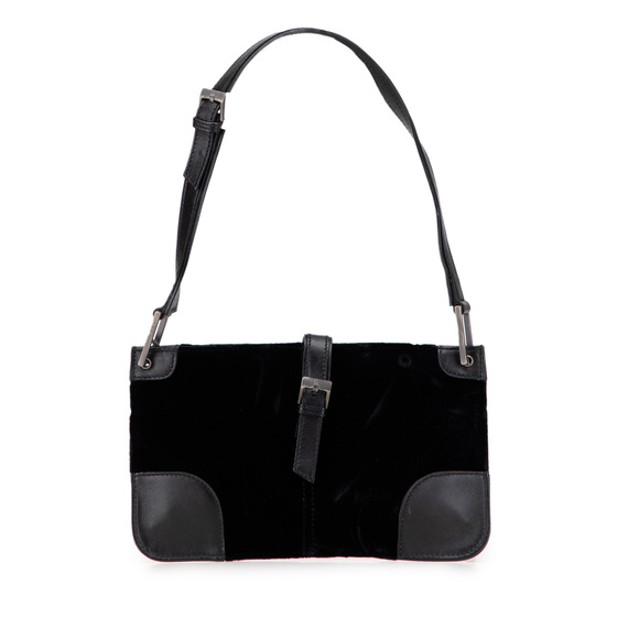 Saint Laurent Handbags - Pre-Loved Saint Laurent Velvet Shoulder Bag